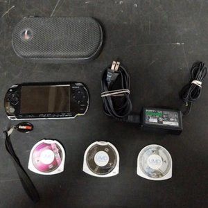 Sony PSP Bundle | PSP-2001 + Case , Charger, Battery, Games, etc.